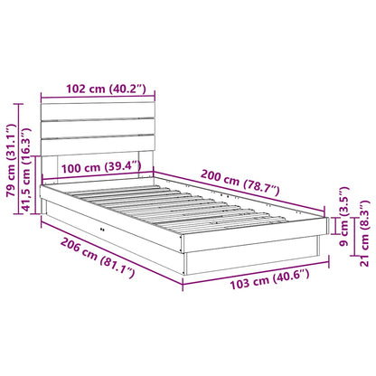 Struttura Letto con Testiera Senza Materasso 100x200 cm - homemem39