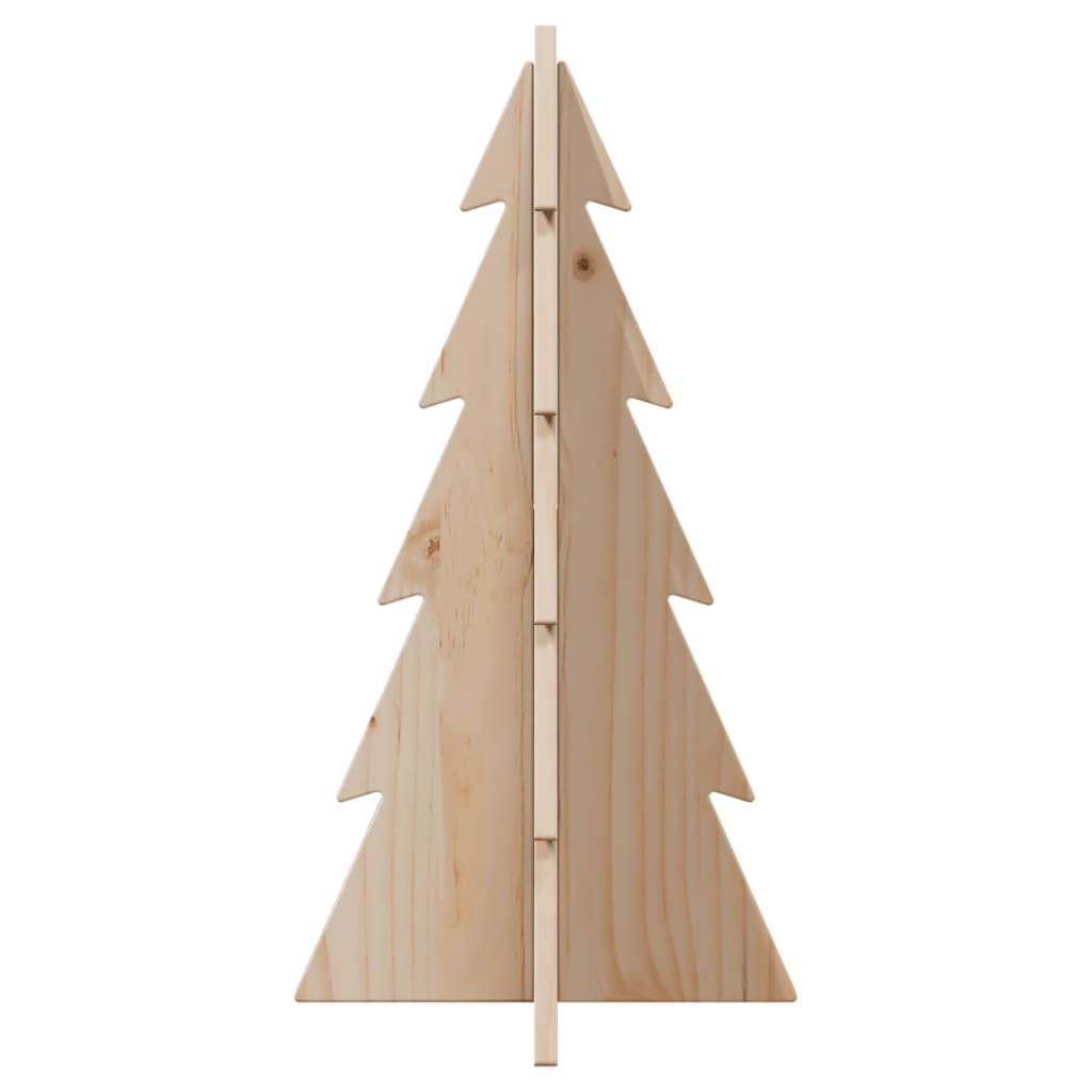 Albero di Natale Decorativo in Legno 59,5cm Legno Massello Pino