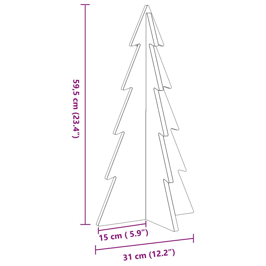 Albero di Natale Decorativo Bianco 59,5 cm in Legno di Pino