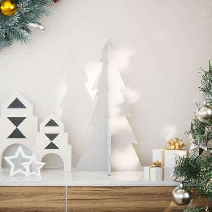 Albero di Natale Decorativo Bianco 59,5 cm in Legno di Pino