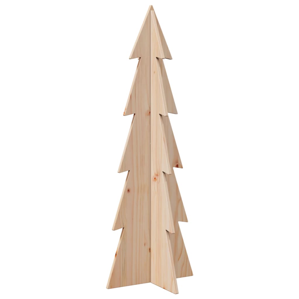 Albero di Natale Decorativo in Legno 112 cm Legno Massello Pino - homemem39