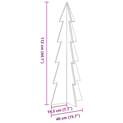 Albero di Natale Decorativo Bianco 112 cm Legno Massello Pino - homemem39