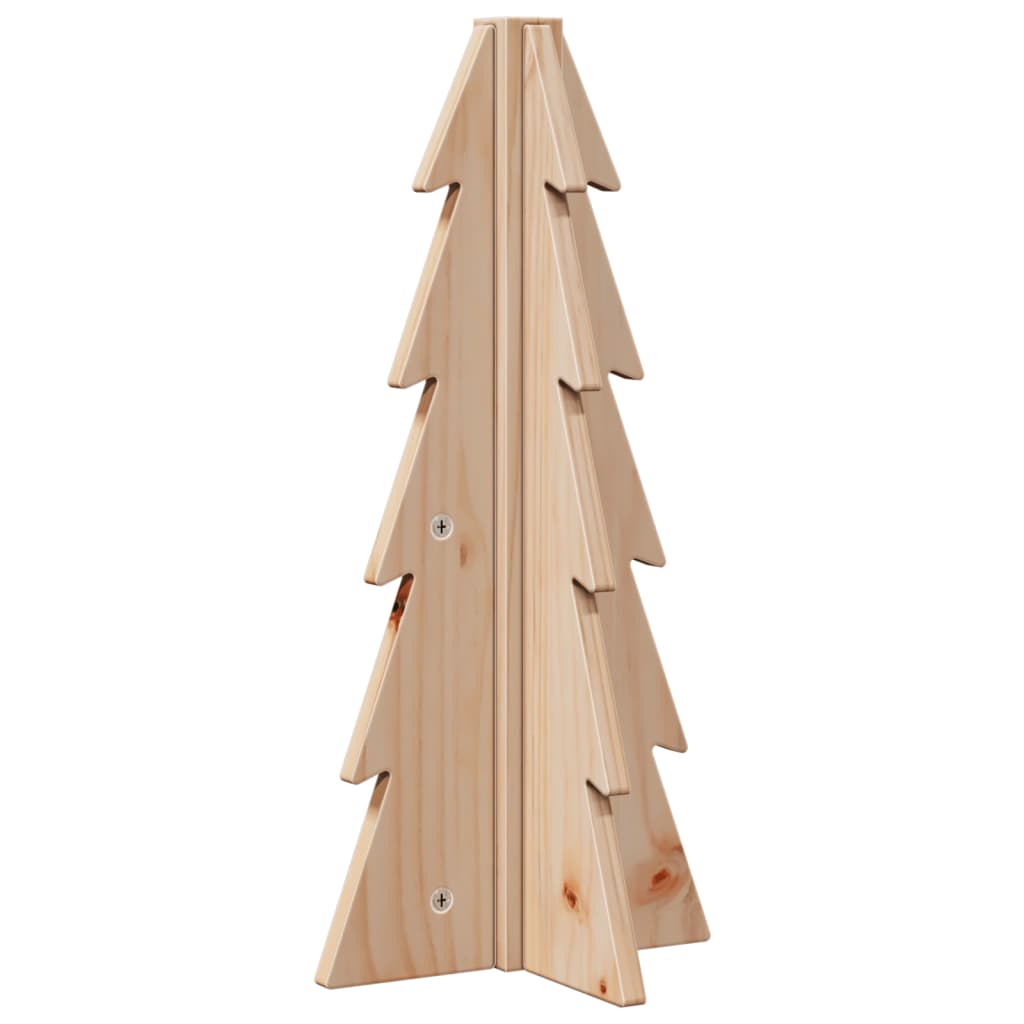 Albero di Natale Decorativo in Legno 49 cm Legno Massello Pino