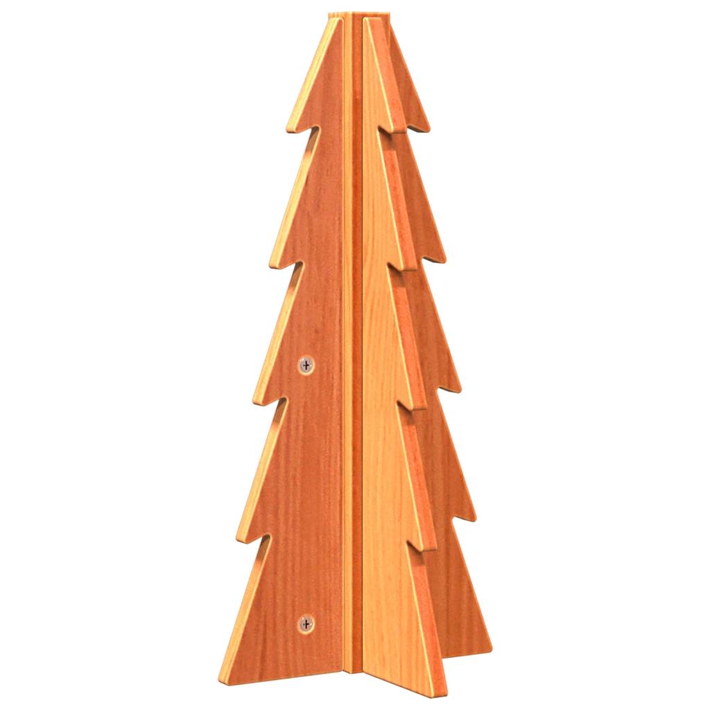 Albero di Natale Marrone Cera 49 cm in Legno Massello di Pino