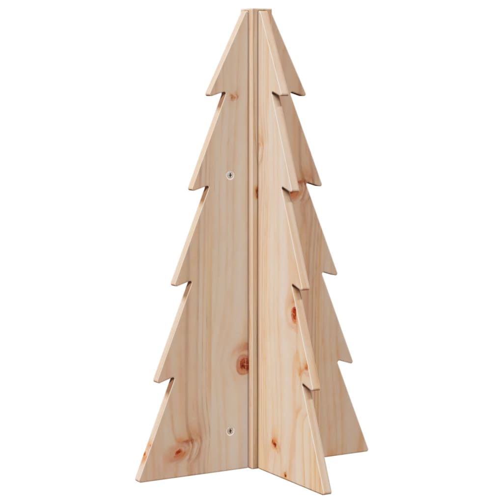 Albero di Natale Decorativo in Legno 69,5cm Legno Massello Pino