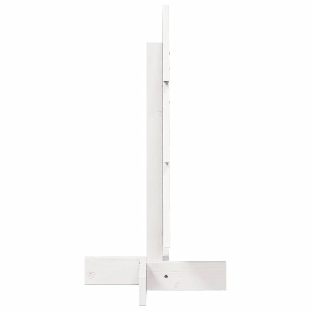 Albero di Natale Decorativo Bianco 60 cm Legno Massello di Pino