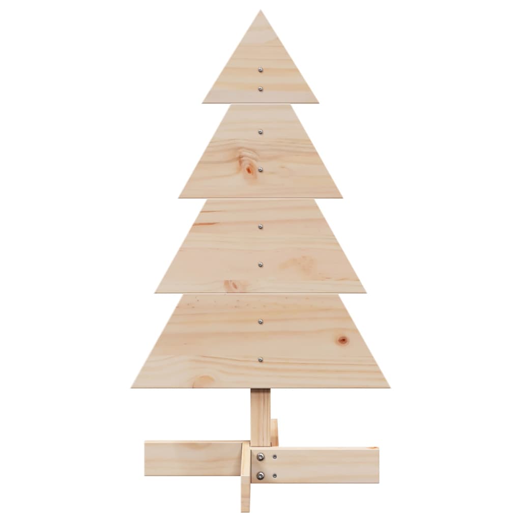 Albero di Natale Decorativo in Legno 80 cm Legno Massello Pino - homemem39