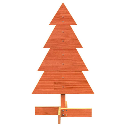 Albero di Natale Marrone Cera 80 cm in Legno Massello di Pino