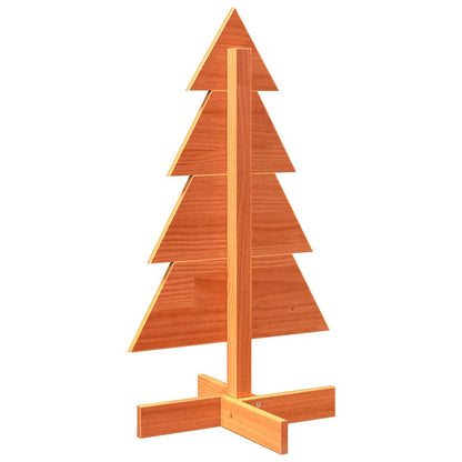 Albero di Natale Marrone Cera 80 cm in Legno Massello di Pino - homemem39