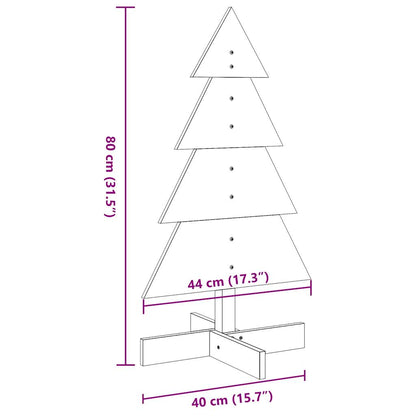 Albero di Natale Marrone Cera 80 cm in Legno Massello di Pino