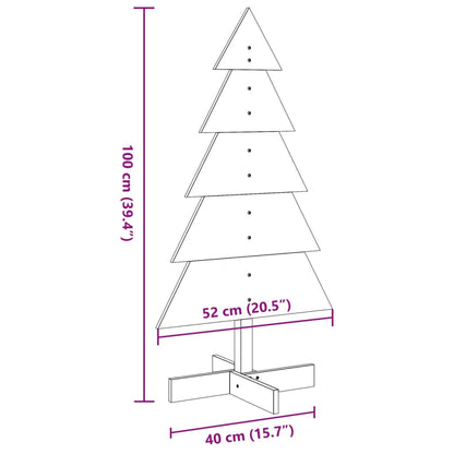 Albero di Natale Decorativo in Legno 100 cm Legno Massello Pino - homemem39