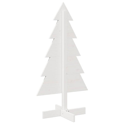 Albero di Natale Decorativo Bianco 100 cm in Legno di Pino