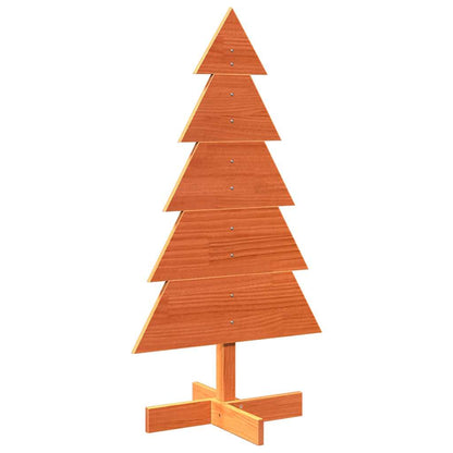 Albero di Natale Marrone Cera 100 cm in Legno Massello di Pino - homemem39