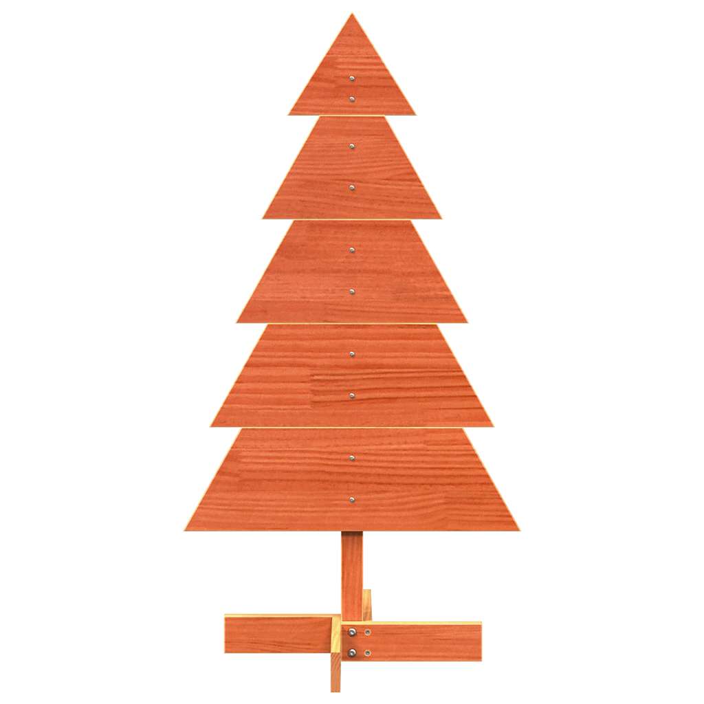 Albero di Natale Marrone Cera 100 cm in Legno Massello di Pino - homemem39