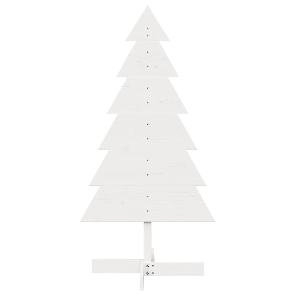 Albero di Natale Decorativo Bianco 120cm Legno Massello di Pino - homemem39