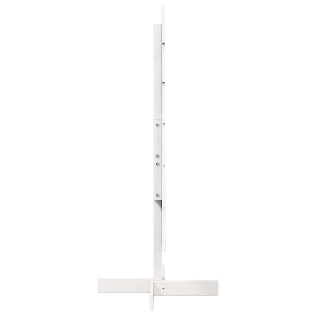 Albero di Natale Decorativo Bianco 120cm Legno Massello di Pino