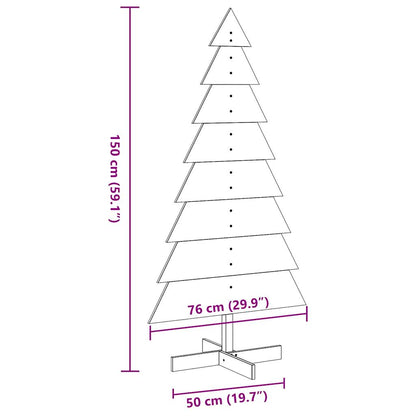 Albero di Natale Decorativo Bianco 150 cm in Legno di Pino - homemem39