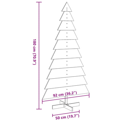 Albero di Natale Decorativo in Legno 180 cm Legno Massello Pino