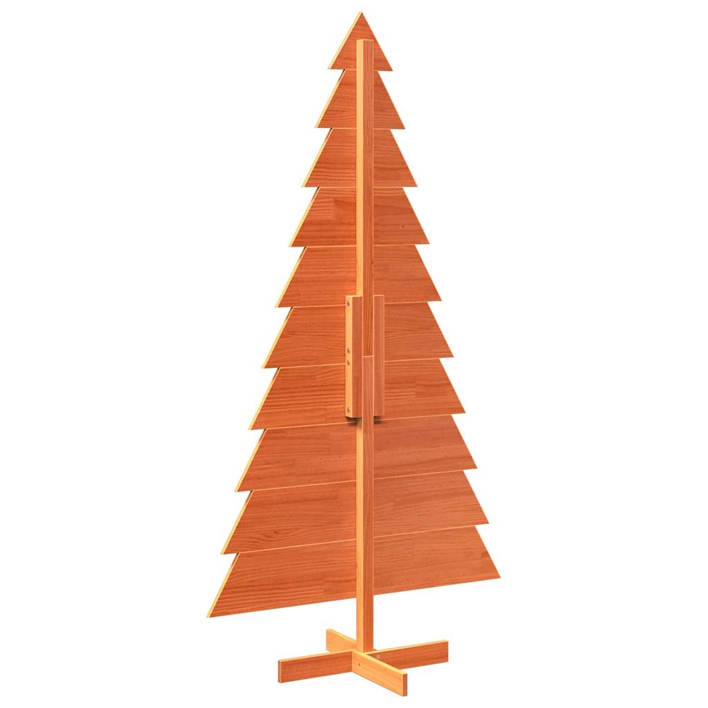 Albero di Natale Marrone Cera 180 cm in Legno Massello di Pino