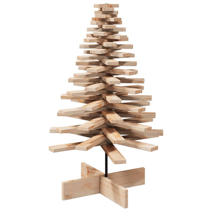 Albero di Natale Decorativo in Legno 100 cm Legno Massello Pino