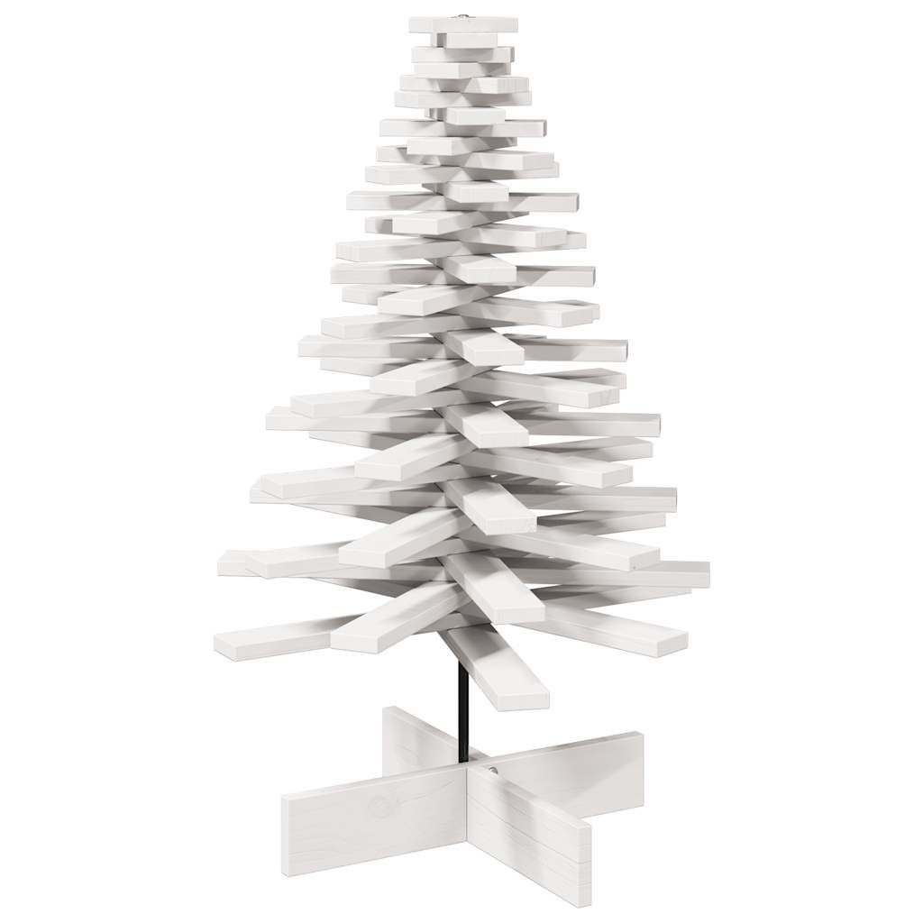 Albero di Natale Decorativo Bianco 100 cm in Legno di Pino - homemem39