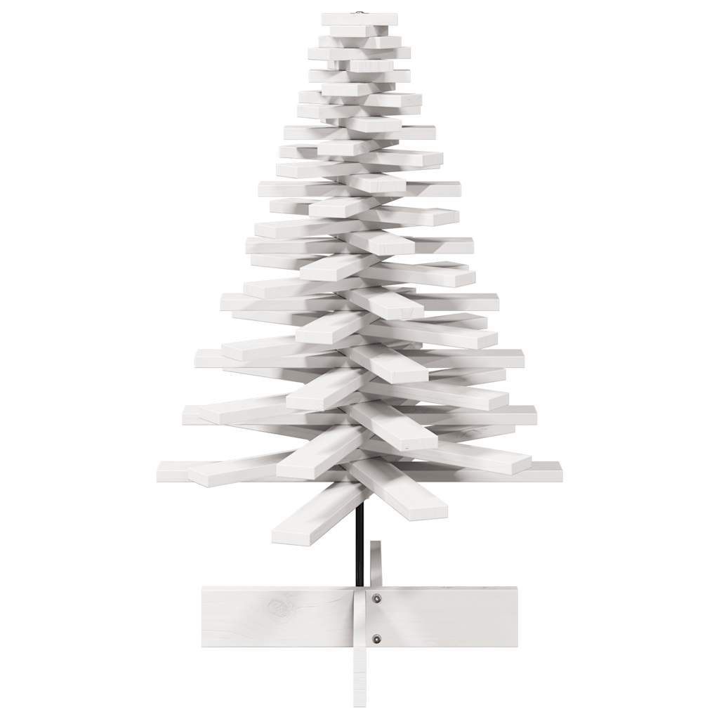 Albero di Natale Decorativo Bianco 100 cm in Legno di Pino - homemem39