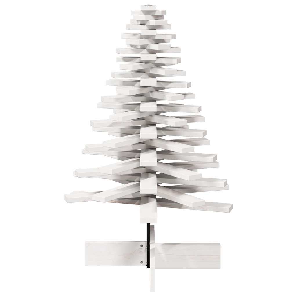 Albero di Natale Decorativo Bianco 100 cm in Legno di Pino - homemem39