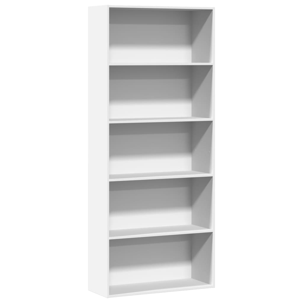 Libreria Bianca 80x30x189 cm in Legno Multistrato | homemem39