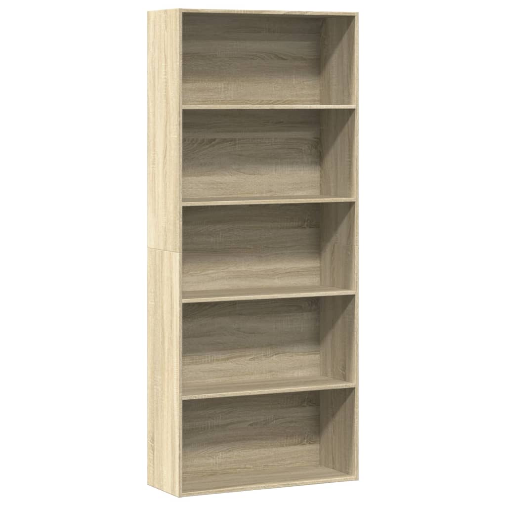 Libreria Rovere Sonoma 80x30x189 cm in Legno Multistrato | homemem39