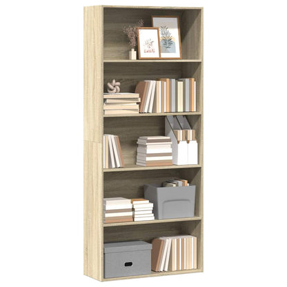 Libreria Rovere Sonoma 80x30x189 cm in Legno Multistrato | homemem39