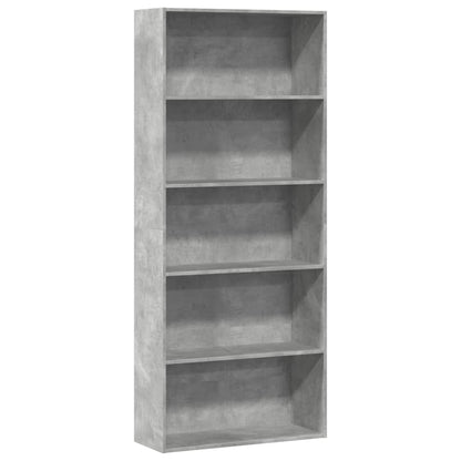 Libreria Grigio Cemento 80x30x189 cm in Legno Multistrato | homemem39