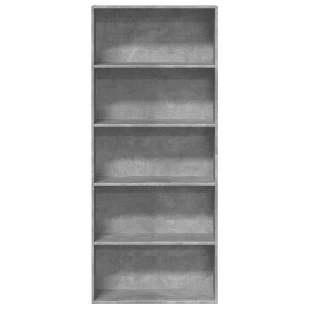 Libreria Grigio Cemento 80x30x189 cm in Legno Multistrato | homemem39