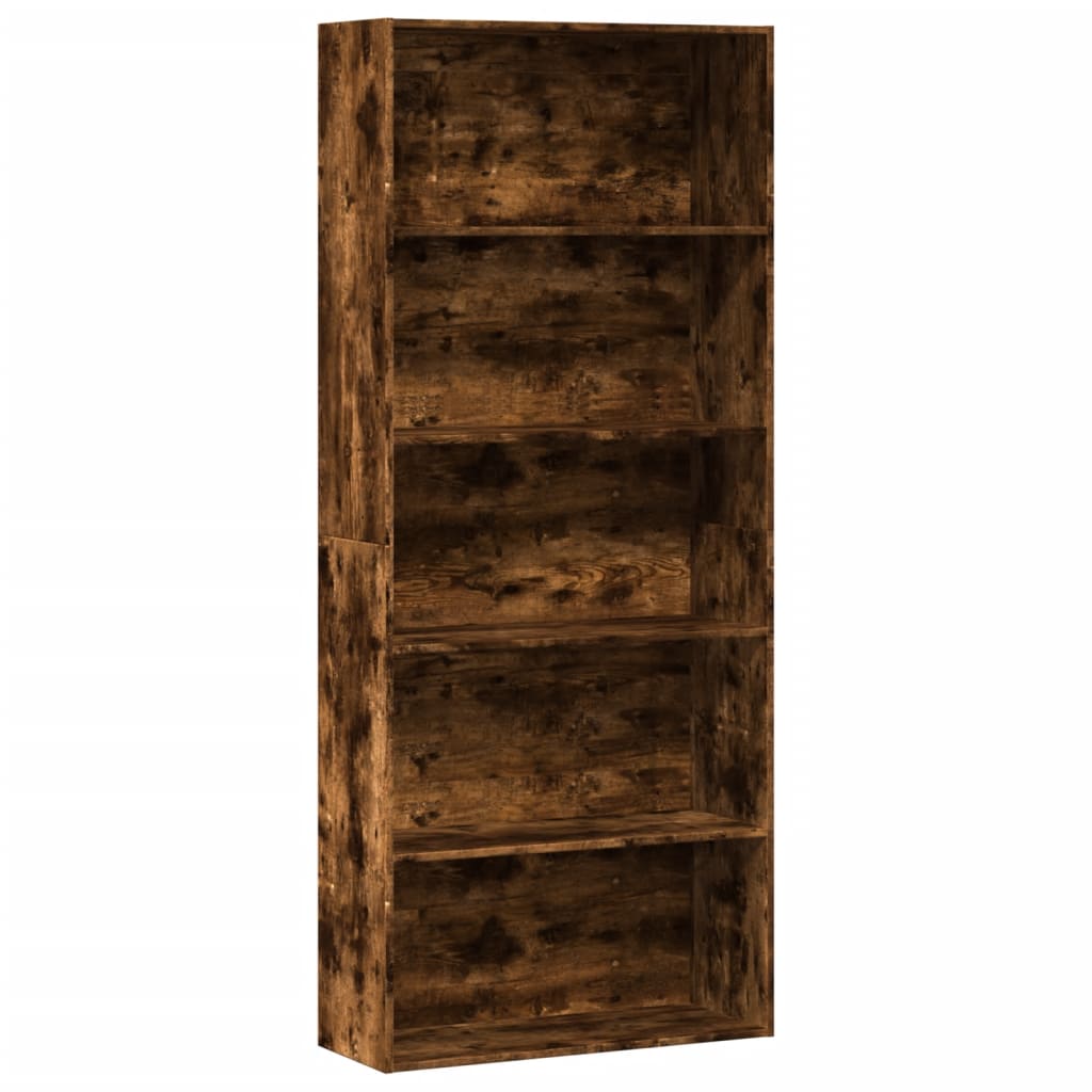 Libreria Rovere Fumo 80x30x189 cm in Legno Multistrato | homemem39