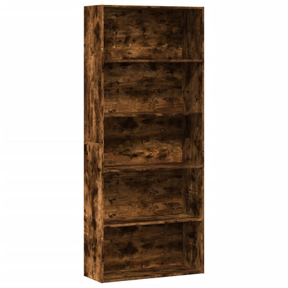Libreria Rovere Fumo 80x30x189 cm in Legno Multistrato | homemem39