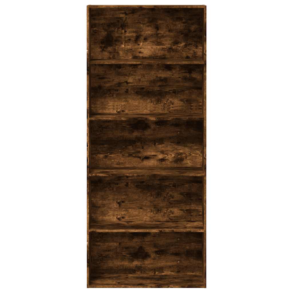 Libreria Rovere Fumo 80x30x189 cm in Legno Multistrato | homemem39