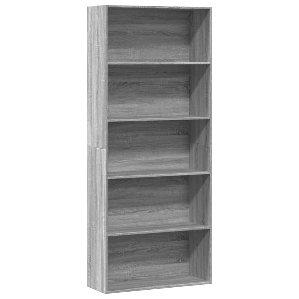 Libreria Grigio Sonoma 80x30x189 cm in Legno Multistrato | homemem39