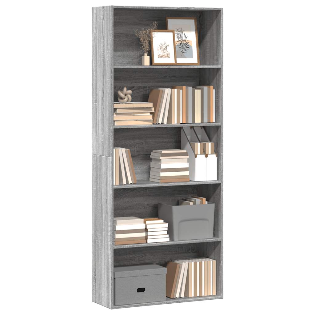Libreria Grigio Sonoma 80x30x189 cm in Legno Multistrato | homemem39
