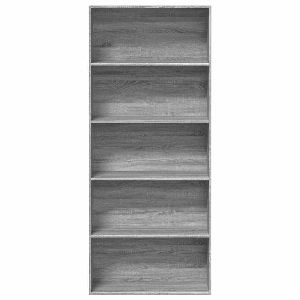 Libreria Grigio Sonoma 80x30x189 cm in Legno Multistrato | homemem39