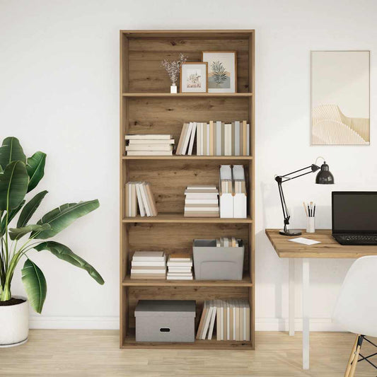 Libreria Rovere Artigianale 80x30x189 cm in Legno Multistrato | homemem39