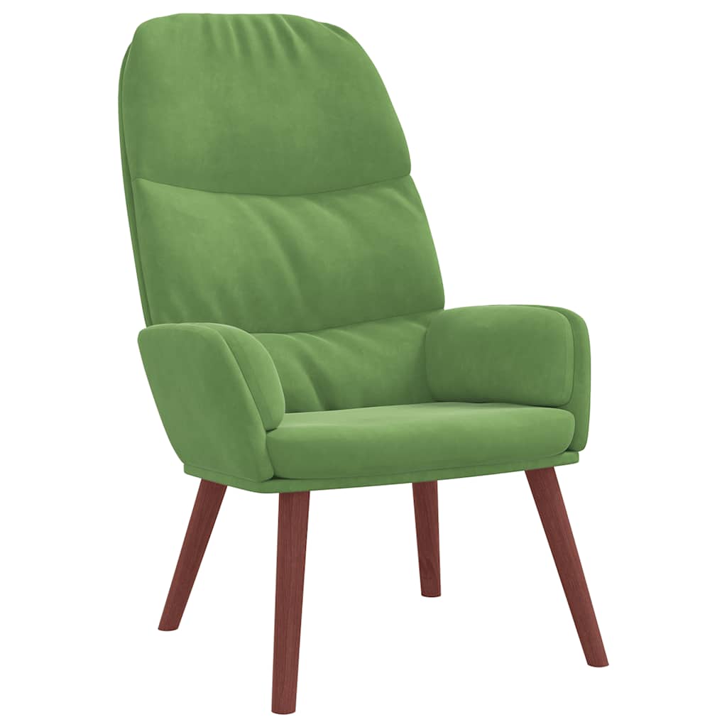 Poltrona Relax con Poggiapiedi Verde Chiaro in Velluto | homemem39