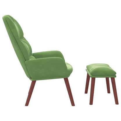 Poltrona Relax con Poggiapiedi Verde Chiaro in Velluto | homemem39