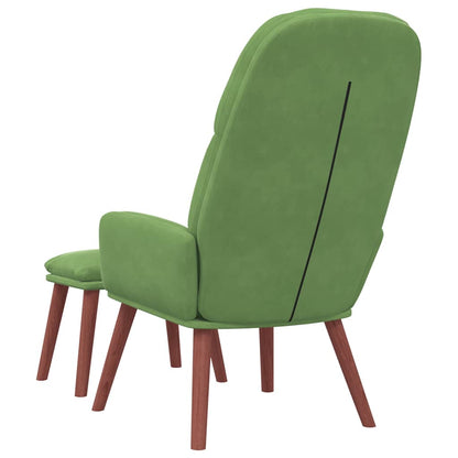 Poltrona Relax con Poggiapiedi Verde Chiaro in Velluto | homemem39