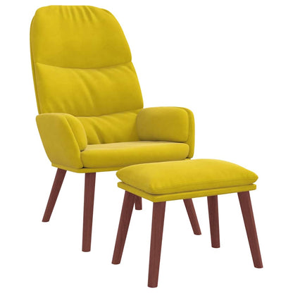 Poltrona Relax con Poggiapiedi Giallo in Velluto | homemem39
