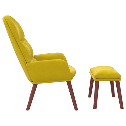 Poltrona Relax con Poggiapiedi Giallo in Velluto | homemem39