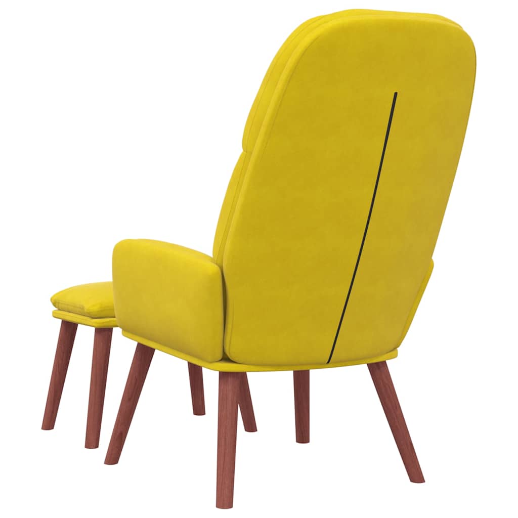 Poltrona Relax con Poggiapiedi Giallo in Velluto | homemem39