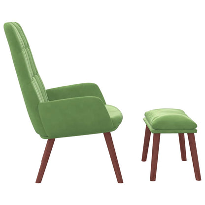 Poltrona Relax con Poggiapiedi Verde Chiaro in Velluto | homemem39