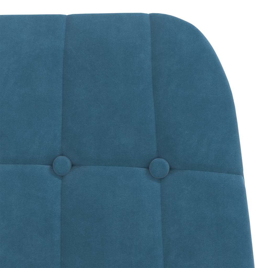 Poltrona Relax con Poggiapiedi Blu in Velluto | homemem39