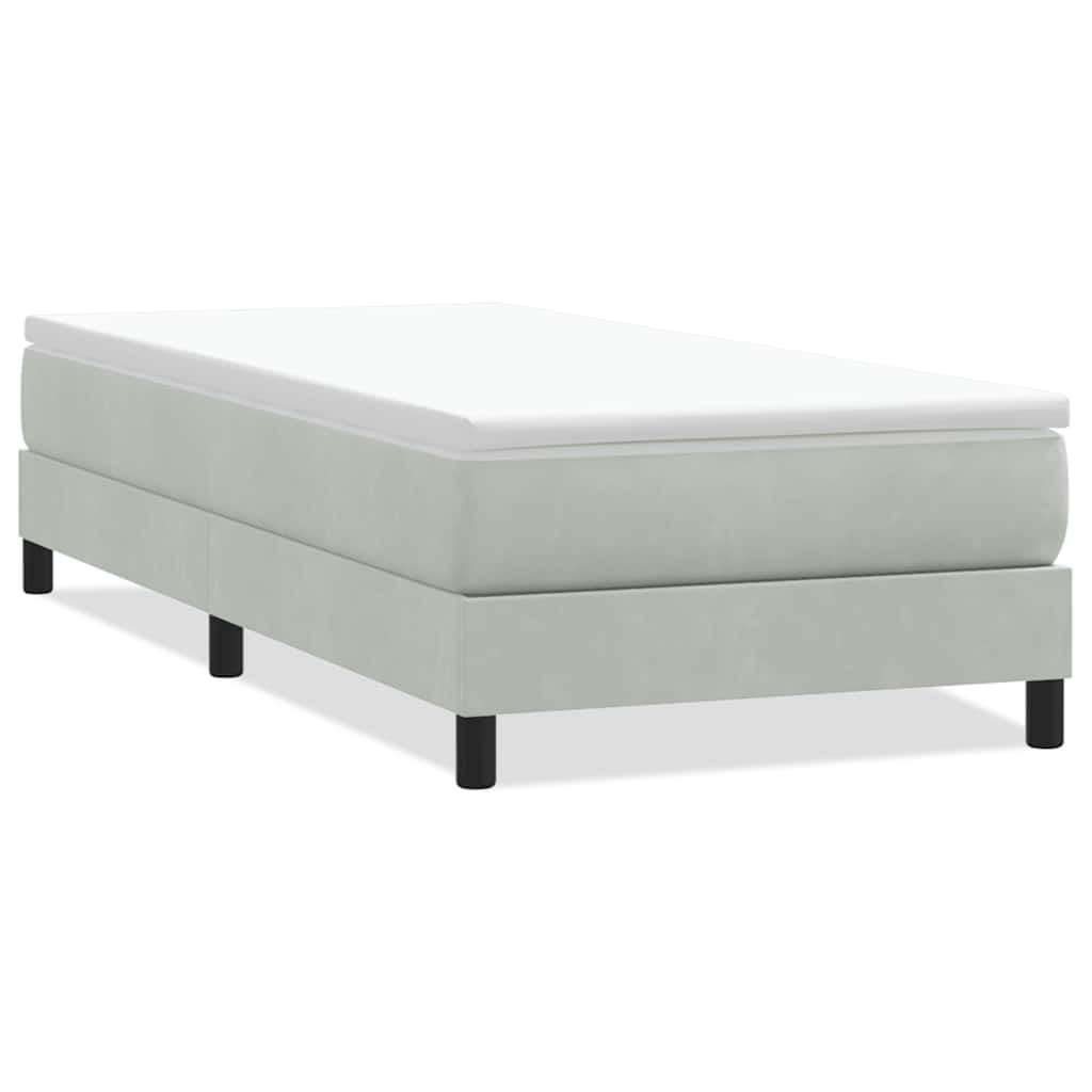 Giroletto Molle senza Materasso Grigio Chiaro 80x210 cm Velluto | homemem39