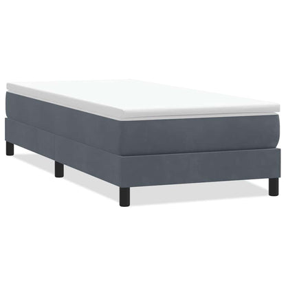 Giroletto a Molle senza Materasso Grigio Scuro 80x210cm Velluto | homemem39