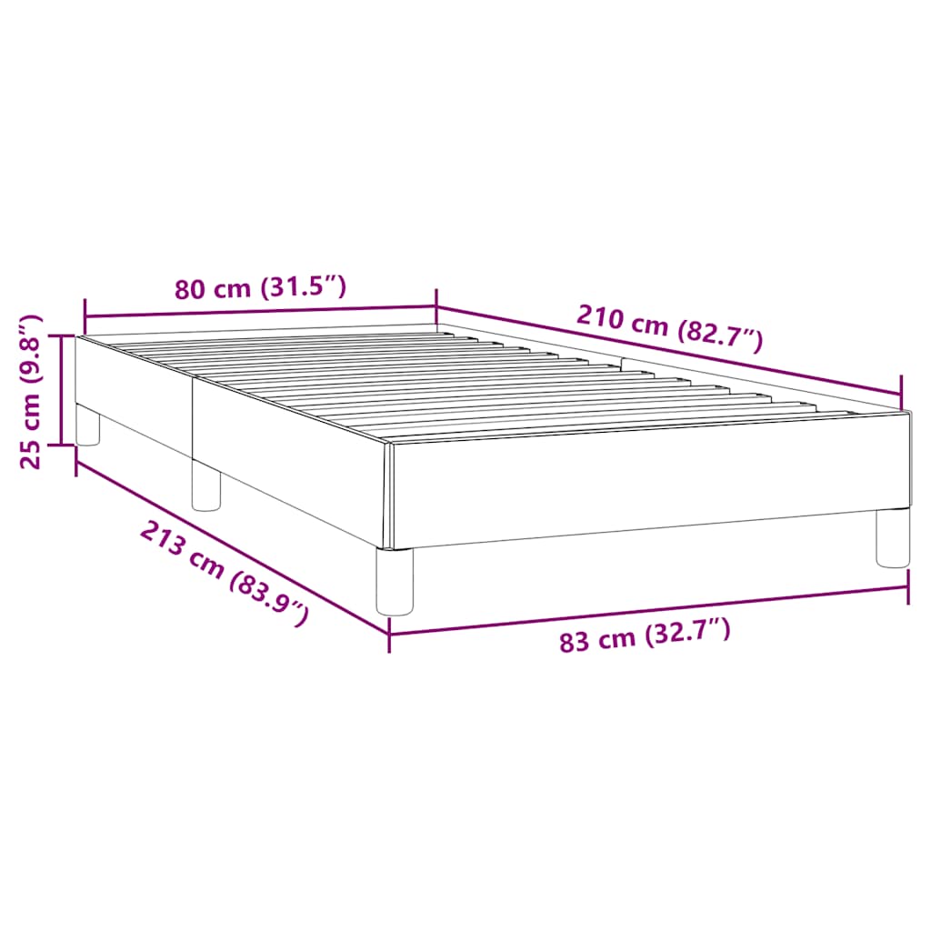 Giroletto a Molle senza Materasso Nero 80x210 cm Velluto | homemem39
